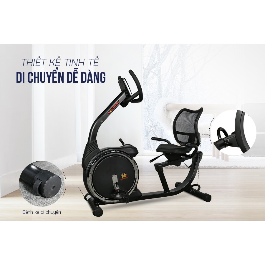 Xe đạp tập thể dục tại nhà KINGSPORT KS-5807 có ghế tựa êm ái, bánh đà kháng từ, tải trọng tối đa lên đến 120kg