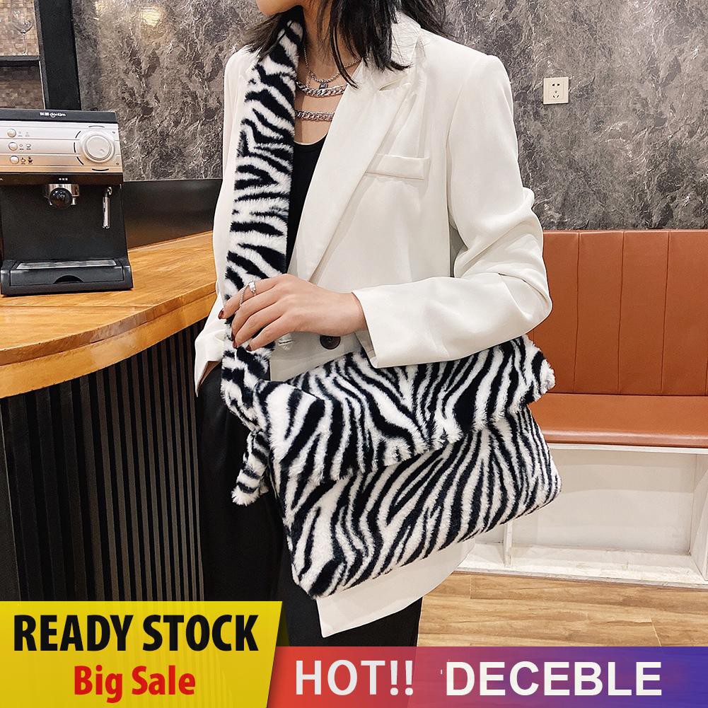 Túi xách lông in hoạ tiết màu da thú phong cách cổ điển cho nữ