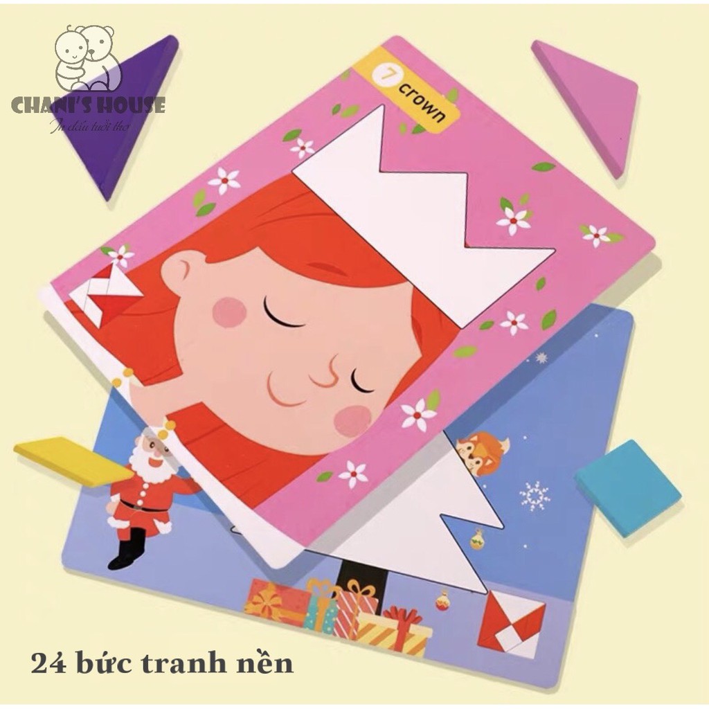 [ĐỘC LẠ] Đồ Chơi Trí Uẩn Tangram Nam Châm Sáng Tạo Có Tranh Gợi Ý Cực Hữu Ích Cho Bé