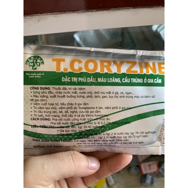 20g T CORYZINE - phù đầu, cầu trùng ở gà, heo, bê, nghé, thối mang ở cá