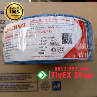Dây điện đơn cv 1.0 - cuộn 100 mét