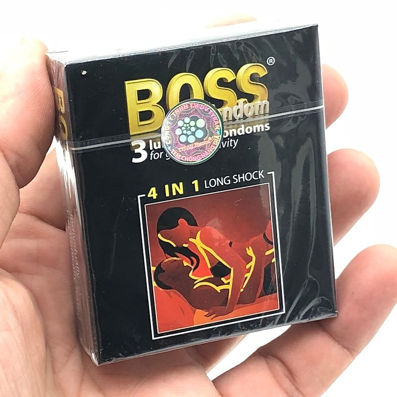 ⚡CHÍNH HÃNG ⚡Bao Cao Su Boss 4 in 1 Gân Gai Kéo Dài - Hộp 12 Chiếc