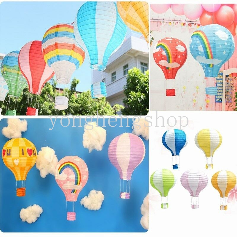 Lồng Đèn Giấy 12 Inch Hình Khinh Khí Cầu Nhiều Màu Sắc Trang Trí Tiệc