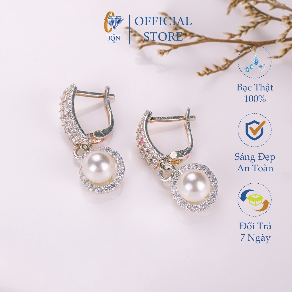 Khuyên Tai Tròn JQN Bông Tai Bạc Thật Cho Nữ T09