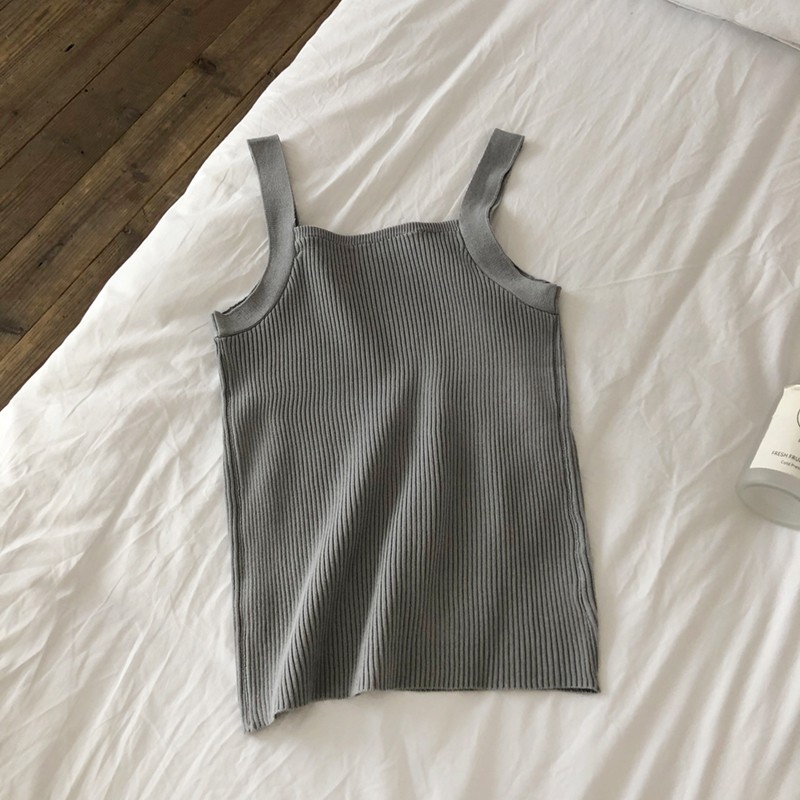 NUZIRO  Áo hai dây dệt kim dáng ôm kiểu dáng thời trang dành cho nữ