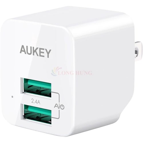 [Mã SKAMEL2912 giảm 10% đơn 250K] Cốc sạc Aukey 2USB 2.4A PA-U32 - Hàng chính hãng