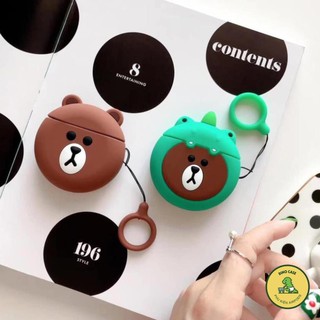 [Ảnh Thật - Tặng Kèm Móc Treo] Case Airpods Gấu Brown Cho Airpod 1&2 i11 i12 Bằng Silicon Dẻo Siêu Cute
