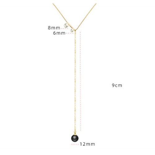 Dây Chuyền Nữ Kiểu Chữ Y Dáng Dài Titan Ko Đen TT 2819