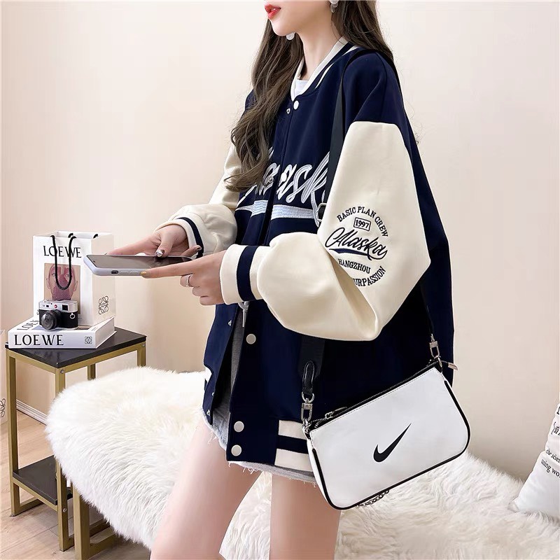 Áo Khoác BOMBER ALUSAKA Nam Nữ Phối Màu BASIC PHONG CÁCH ÂU HÀN QUỐC, LOGO THÊU DẬP NỔI CAO CẤP TP