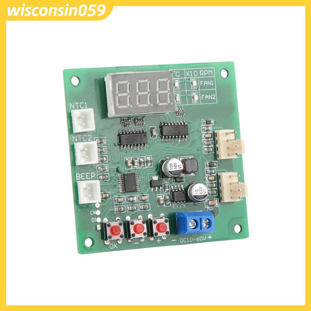 Wisconsin059 DC8‑60V 2 Channel 4 Wire Fan PWM Temperature Speed Controller Governor Module Internal Fans Components