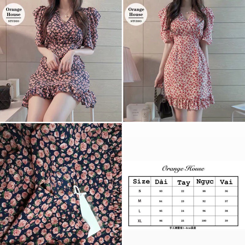 [ORDER - BIG SIZE] VÁY HOA CỔ V ORDER