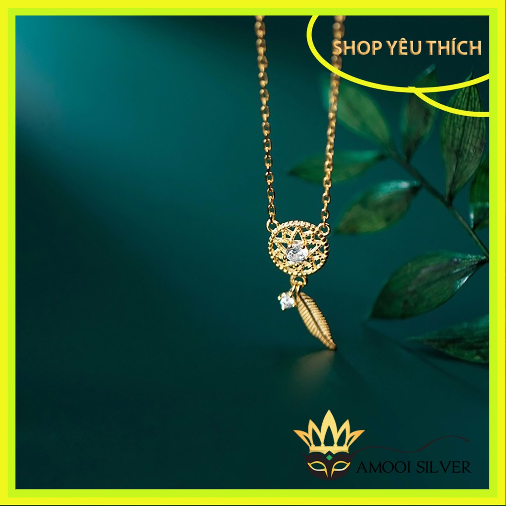 Dây chuyền bạc S925 dream catcher chiếc lá nhí - Amooi Silver AD39