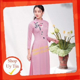 ÁO DÀI LỤA TÂY THI THÊU HOA💥💥SIÊU RẺ - SIÊU ĐẸP