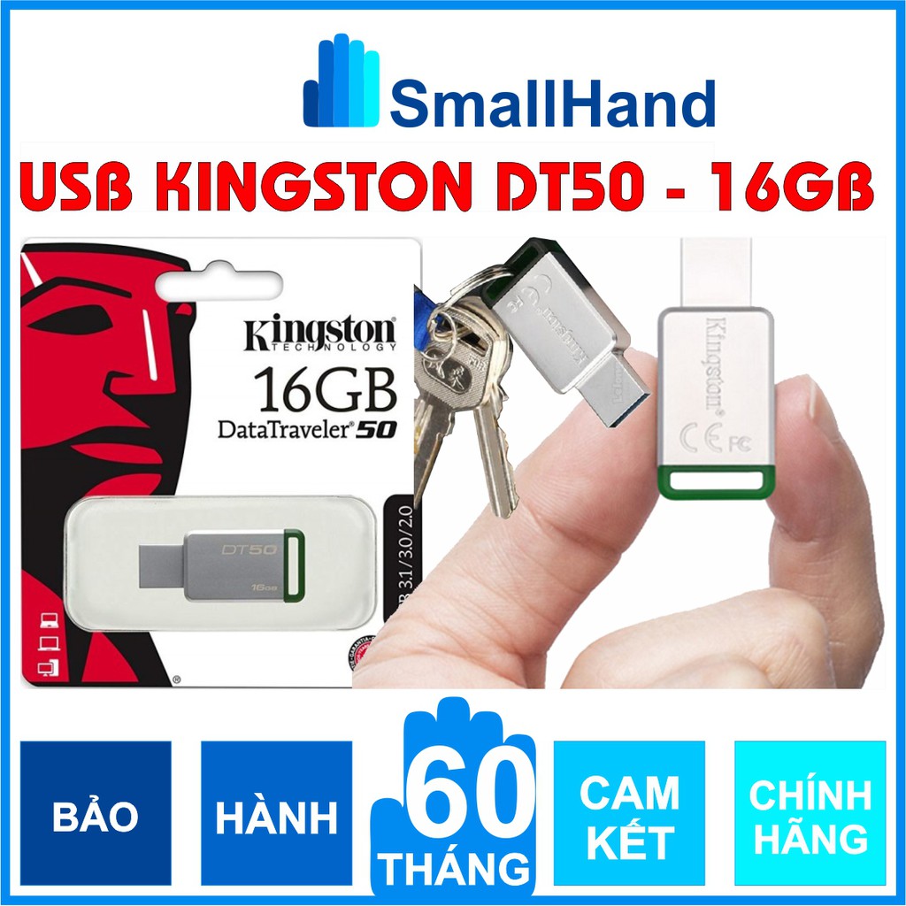 USB 16GB Kingston DataTraveler DT50 – Vỏ thép nguyên khối – Chịu va đập – Kháng nước – CHÍNH HÃNG – Bảo hành 5 năm
