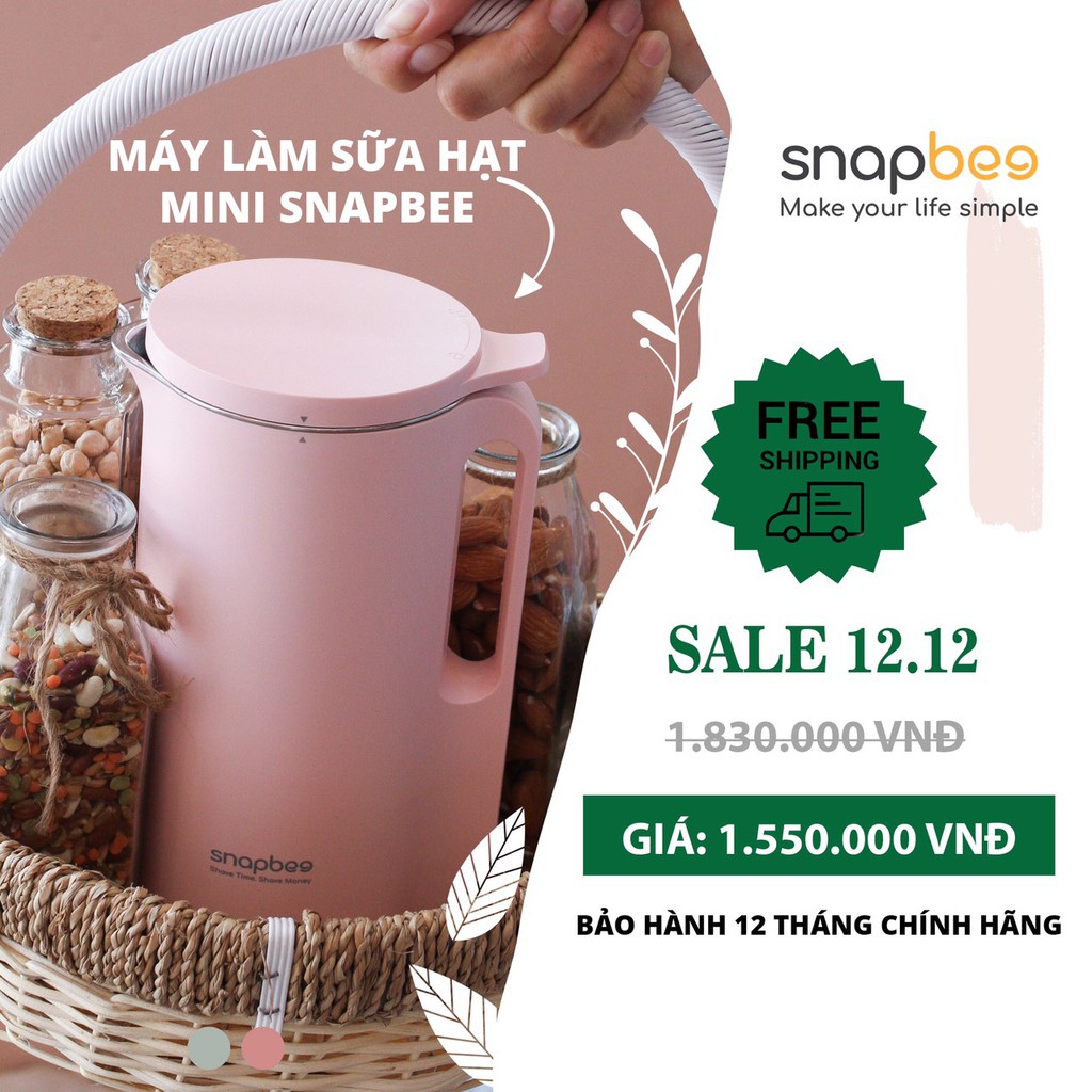 [CHÍNH HÃNG] MÁY LÀM SỮA MINI SNAPBEE bảo hành trọn đời - 1 đổi 1 trong 12 tháng