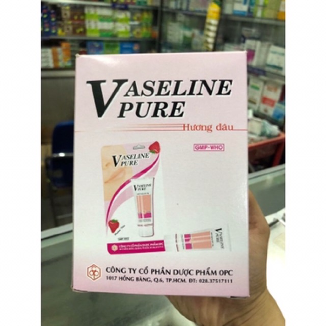 Dưỡng ẩm Vaseline Pure OPC hương dâu (tuýp x10g)