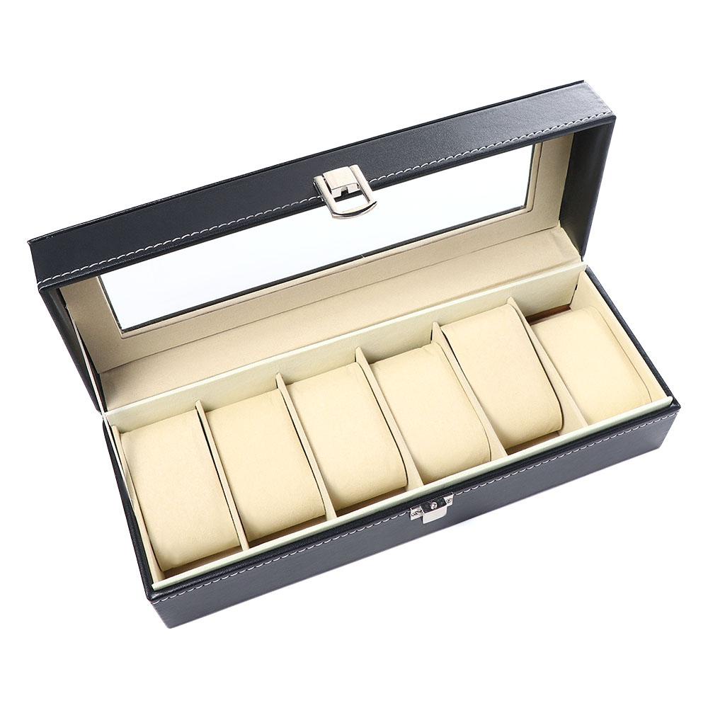 ANEMONE Hộp Đựng Đồng Hồ Bằng Da PU 6 Ngăn Tiện Dụng Cho Nữ Ốp