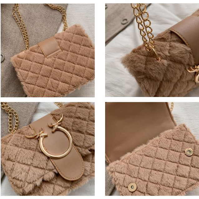 [Mã WAMT2405 giảm 10k đơn 0k] Túi xách nữ đeo chéo lông cừu sang trọng | BigBuy360 - bigbuy360.vn
