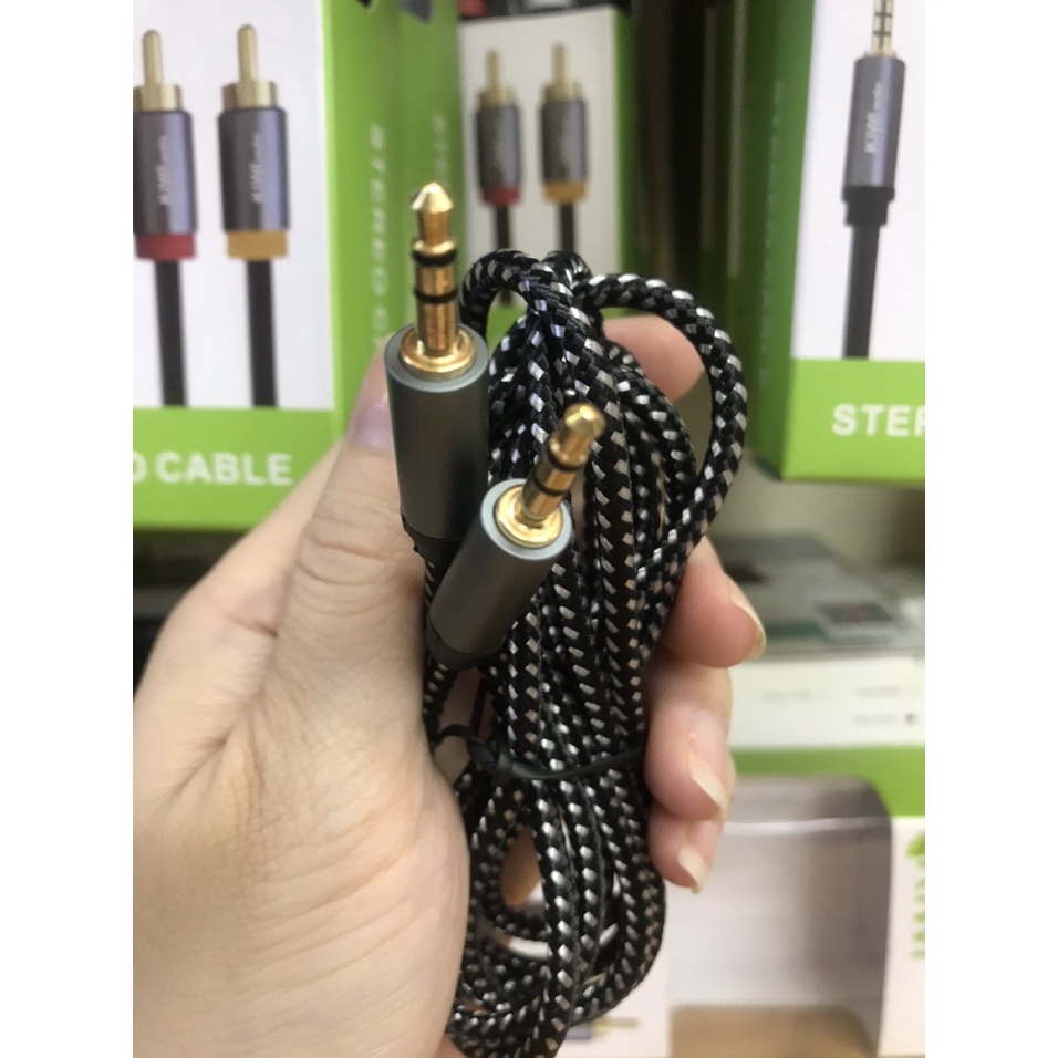 Cáp Kiwi 3.5mm ra 3.5mm. Dây AUX truyền tín hiệu âm thanh hai đầu 3.5mm dài 1,5m. Dây AV KIWI 3.5 to 3.5