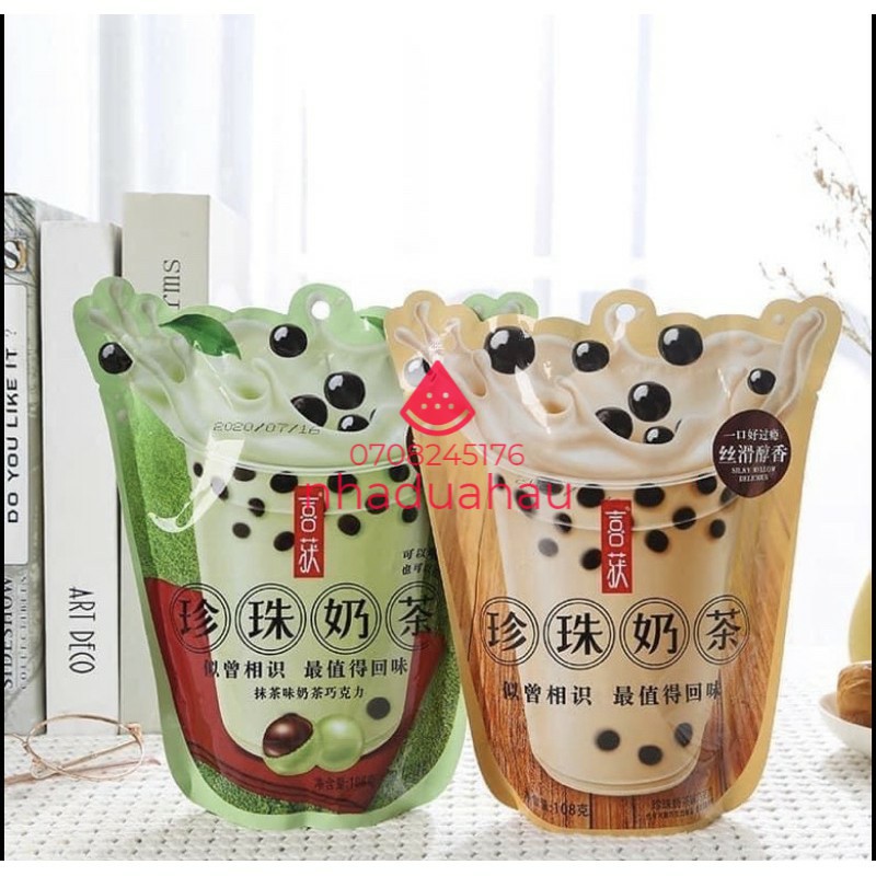 Một gói kẹo trà sữa trân châu vị trà đào Đài Loan gói 120g