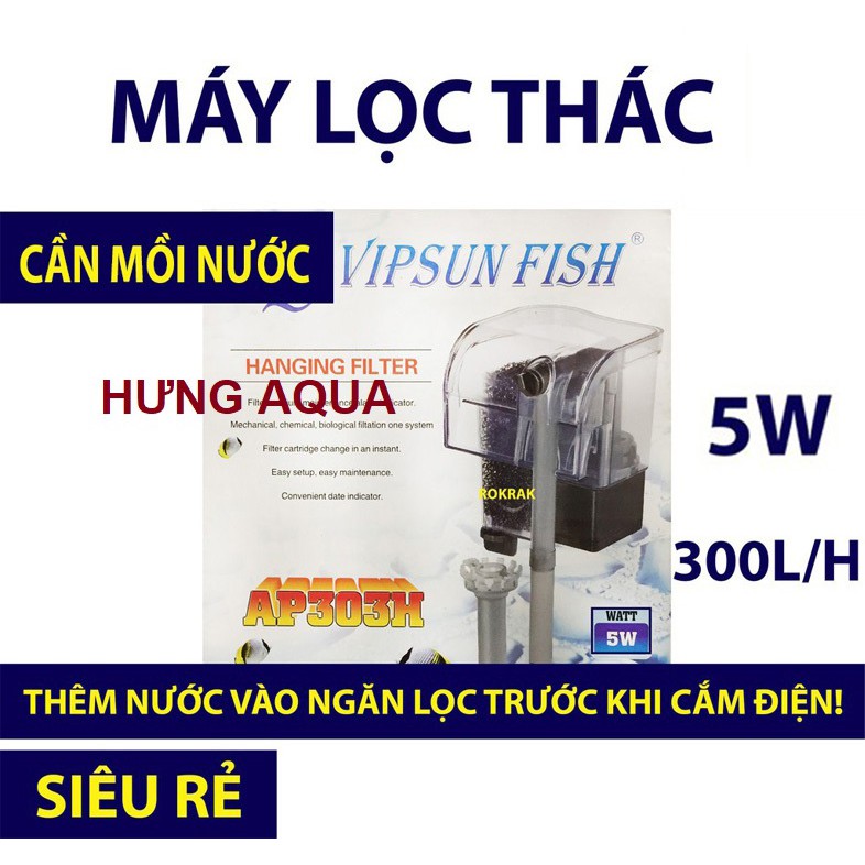 Lọc thác bể cá mini, lọc treo hồ cá bao gồm lọc váng VIPSUN/SOBO 303H