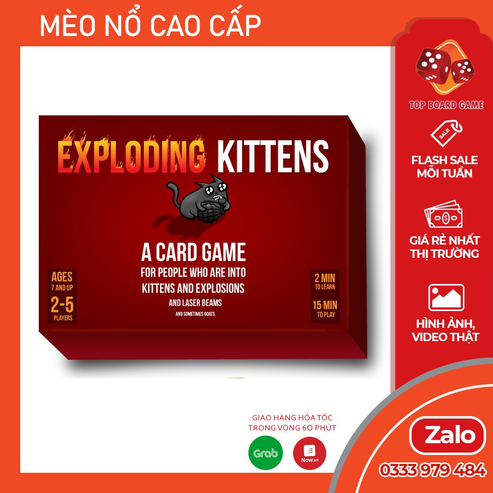 [Việt hóa] Mèo Nổ hộp cứng - Exploding Kittens BoardGame (Mua kèm túi bọc để chơi Mãi Không hỏng nhé)