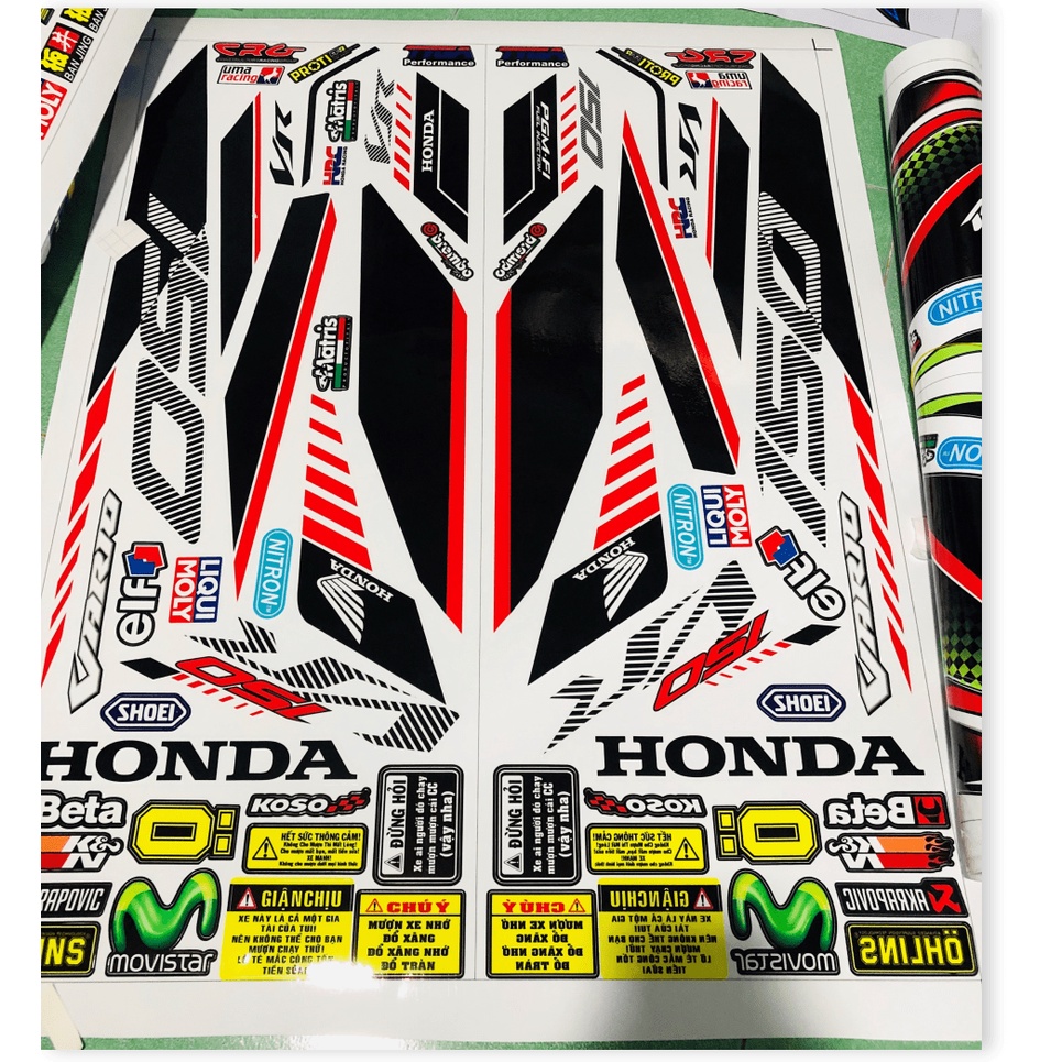 ( Quí khách vui lòng mang ra tiệm cho thợ dán ) Tem vario 150 trắng 30125