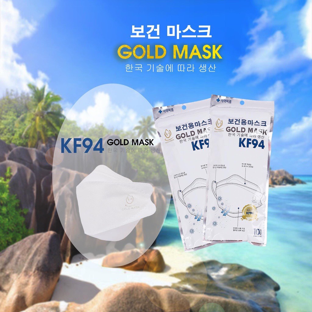 Khẩu Trang 4 Lớp KF94 4D GOLD MASK Chính Hãng Chống Bụi Mịn và Kháng Khuẩn Cao Cấp