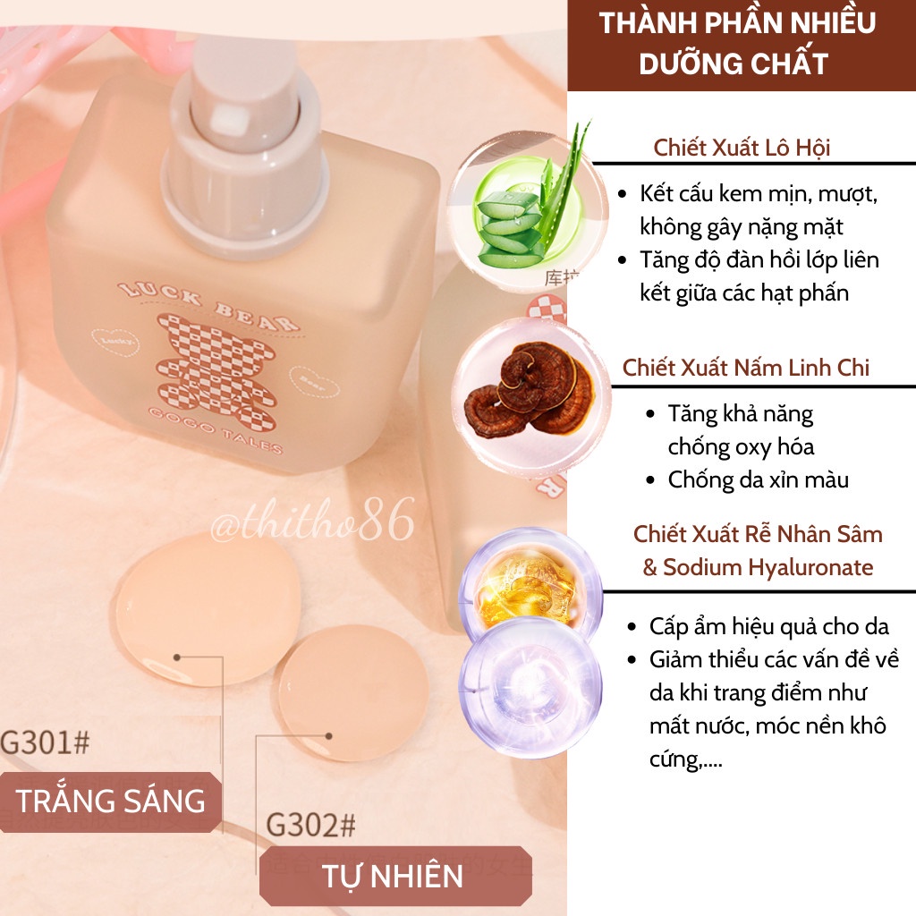 Kem Nền Che Khuyết Điểm Dạng Lỏng GOGO TALES Brick Bear GT383 - GOGOTALES