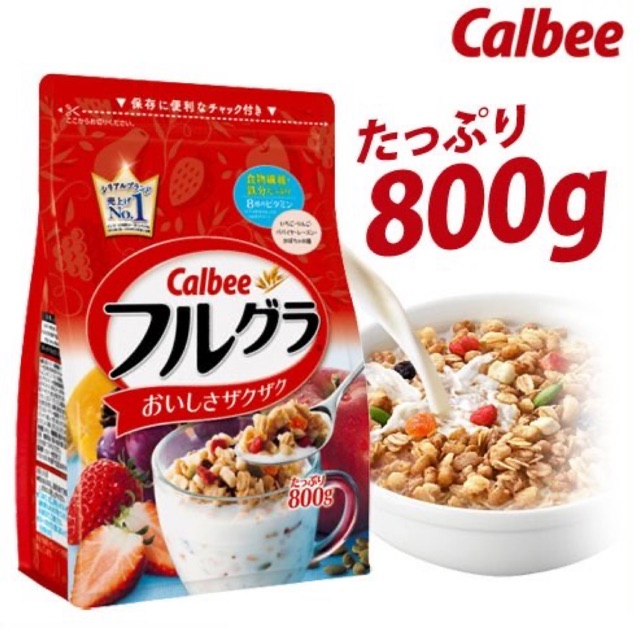 Ngũ cốc trái cây Calbee gói đỏ 800g - Nhật Bản