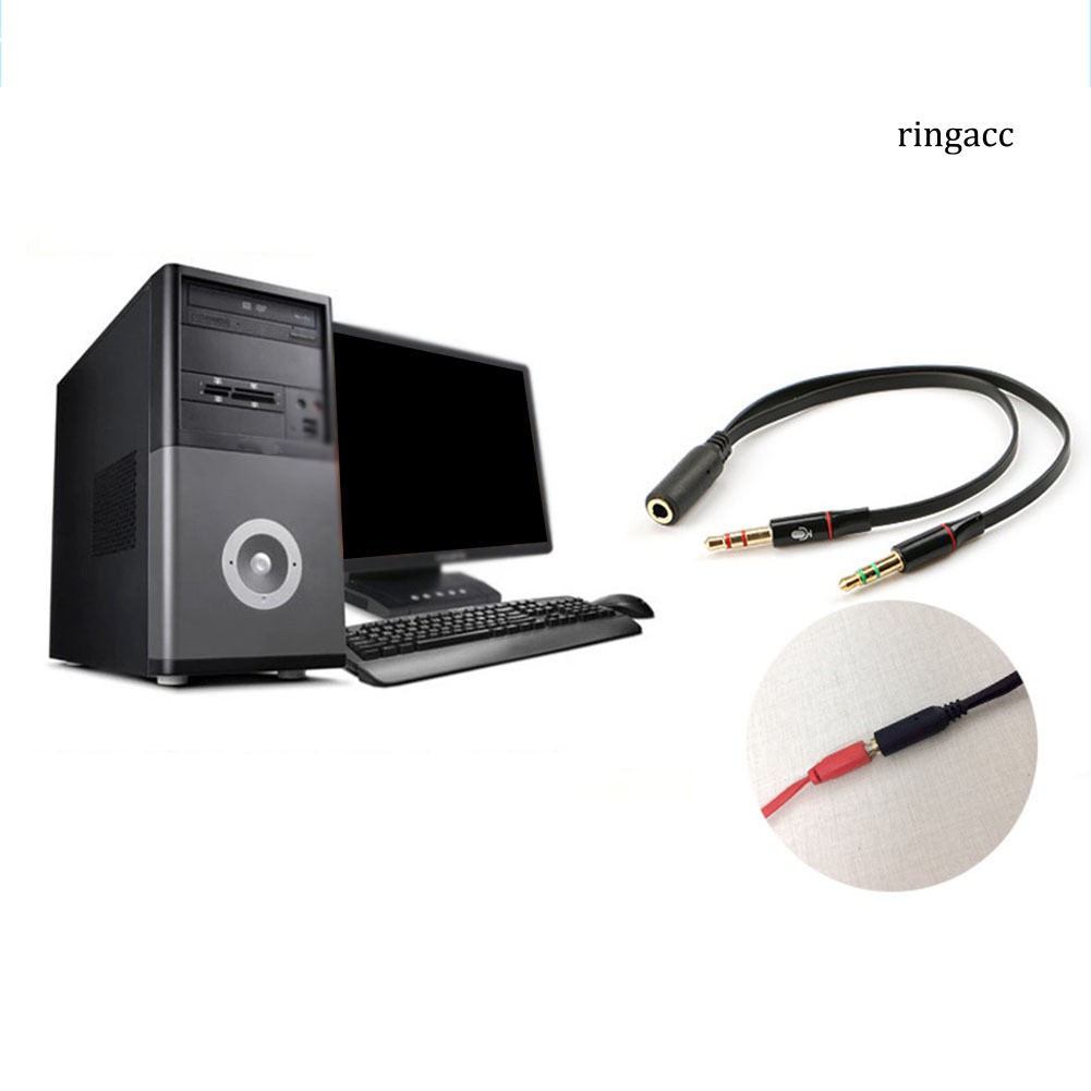 RC PC Cáp Chia 2 Cổng Âm Thanh Jack 3.5mm Cho Máy Tính | BigBuy360 - bigbuy360.vn