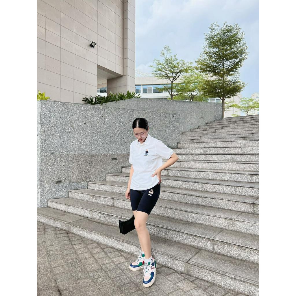 (HÀNG XUẤT XỊN) Áo thun Polo trắng &amp; đen logo thêu HG086 POLO WHOAU NEW   SIZE S M L  Full tag code