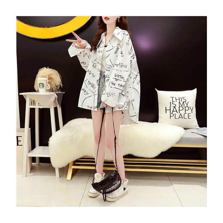 Áo sơ mi dáng rộng phong cách Hàn Quốc thời trang cho nữ