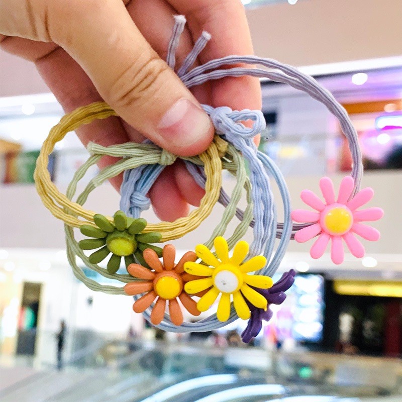 Dây Thun Chun Buộc Tóc Họa Tiết Hoa Cúc Xinh Xắn