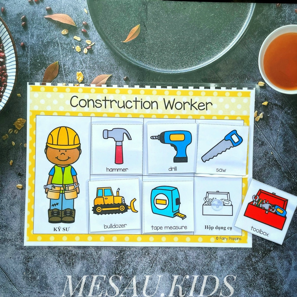 Học Liệu Bóc Dán Montessori MESAUKIDS Đồ Chơi Giáo Dục NGHỀ NGHIỆP Đồ Chơi Phát Triển Trí Tuệ Cho Bé