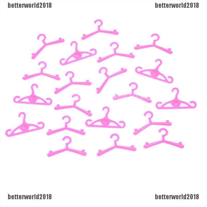 Set 20 Móc Treo Quần Áo Màu Hồng Dành Cho Búp Bê Barbie