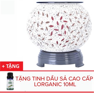 [FREE SHIP 50K] Đèn Gốm Xông Tinh Dầu Lorganic DX0290 - Trắng (Tặng 1 sả chanh 10ml)