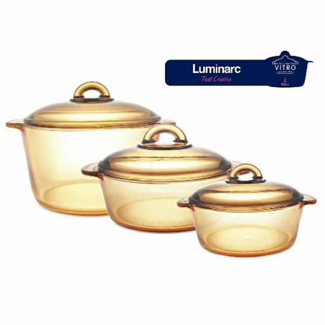 Bộ 3 nồi thủy tinh Luminarc ( 1.5l, 2l, 3l l)