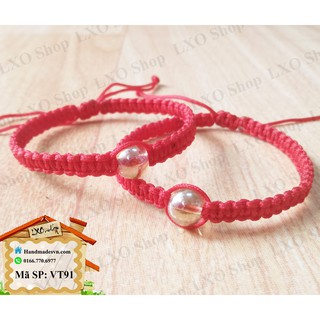 Vòng tay hadnamde cặp LXO shop VT91 dây may mắn đỏ hạt sa lừ