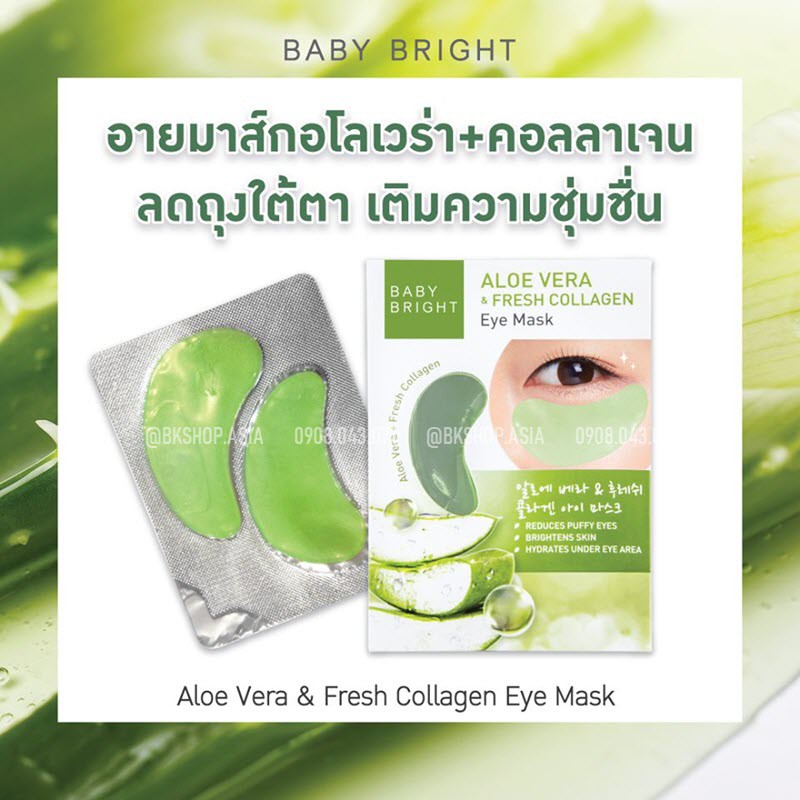 [ Auth Thái ]Mặt Nạ Serum Giảm Thâm Quầng Mắt Aloe Vera &amp; Fresh Collagen Baby Bright