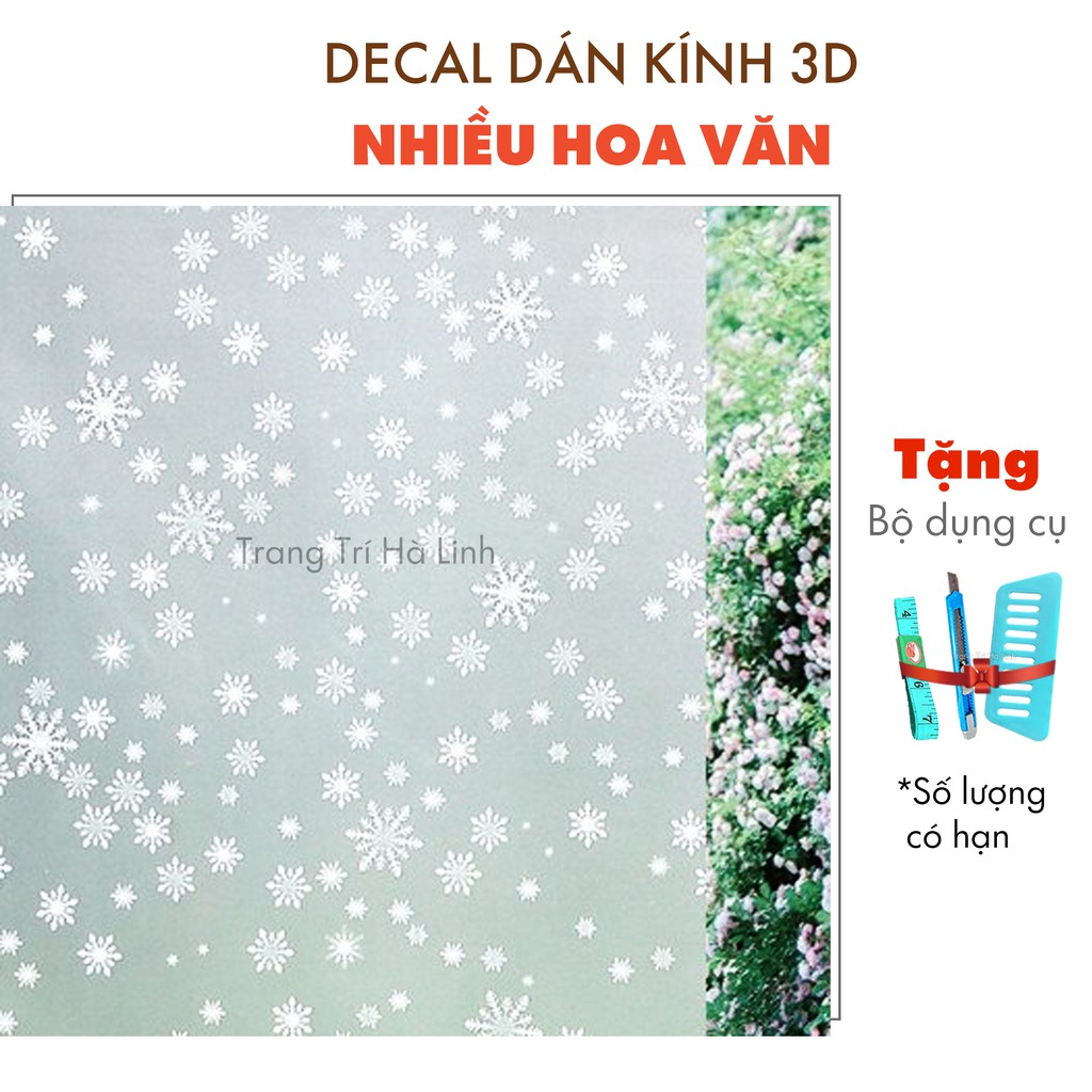 Giấy dán kính mờ trắng, Decal dán kính cửa sổ phòng ngủ, văn phòng chống nắng khổ 90cmx50cm