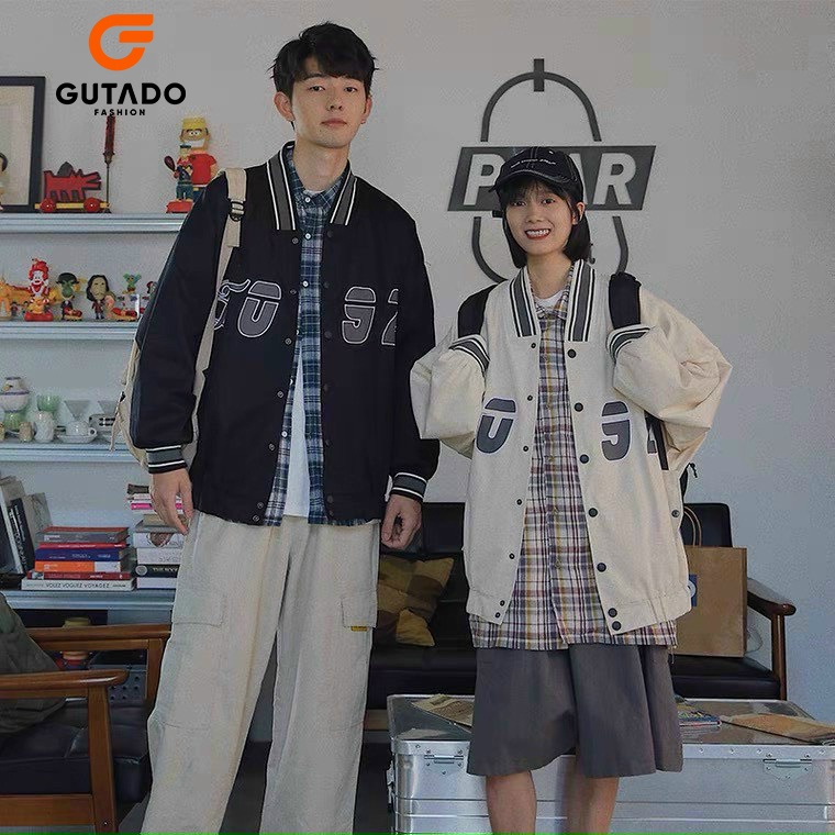 Áo khoác bomber chất dù form rộng L0-92 Gutado thời trang nam nữ unisex phong cách Hàn quốc