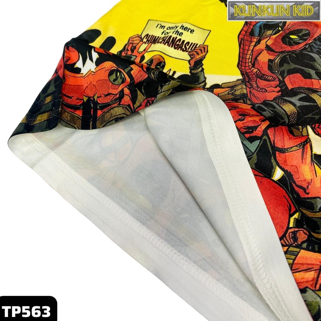 Quần áo bé trai Kunkun Kid TP563 Thun lạnh in người nhện Deadpool size đại từ 10-60kg