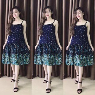 Váy hai dây lanh lụa