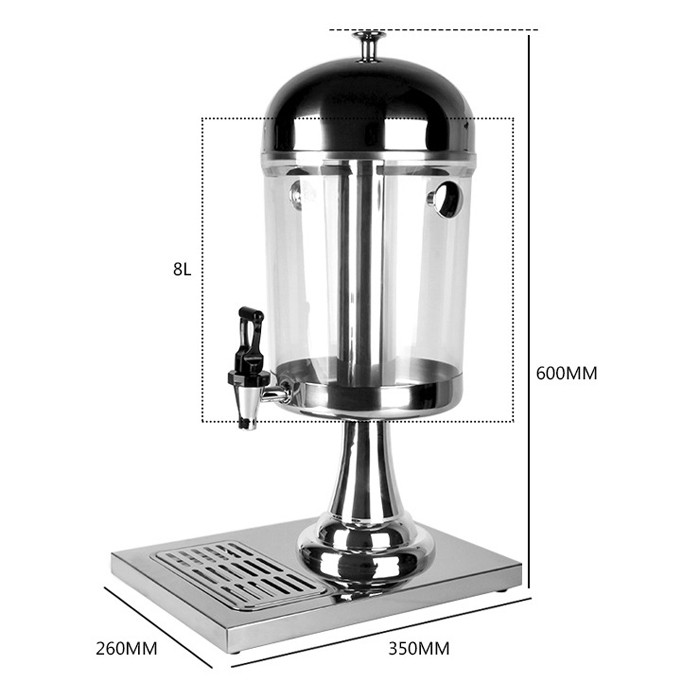 Bình Đựng Nước Ép Trái Cây, Trà Sữa, Bí Đao Inox 8L (Loại Tốt)