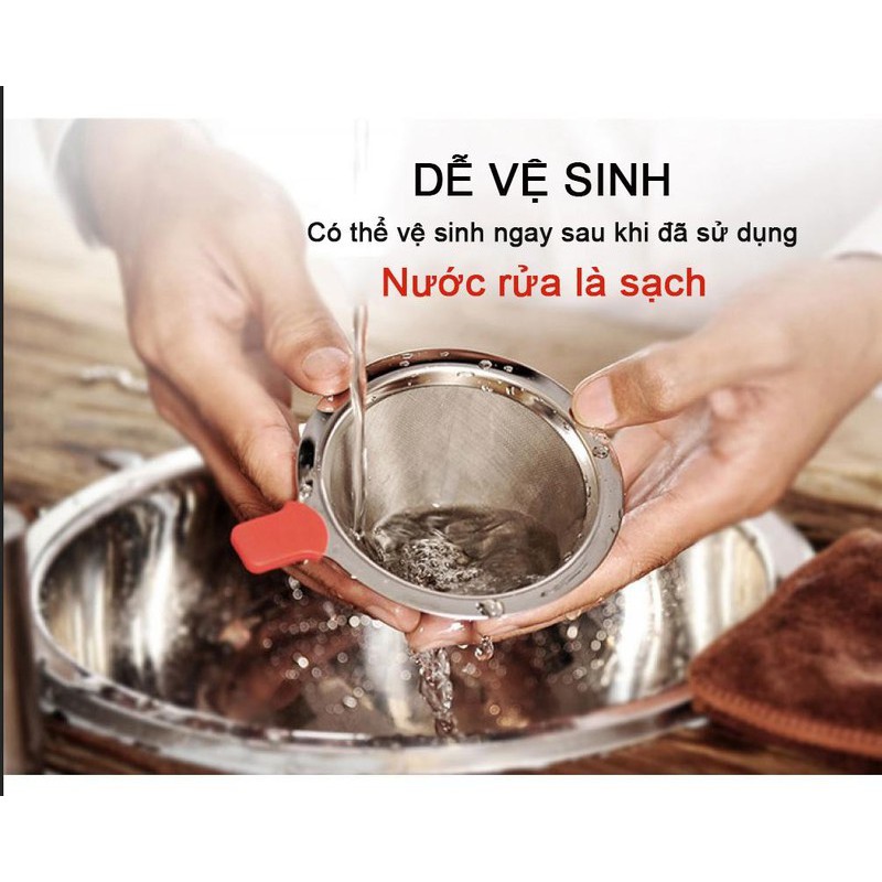 Phễu pha cà phê inox SUS304  không đế không cần giấy lọc