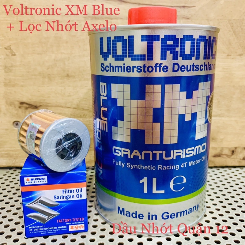 Combo Nhớt Voltronic XM GranTurismo Blue + Lọc Nhớt Suzuki/Yamaha Cao Cấp