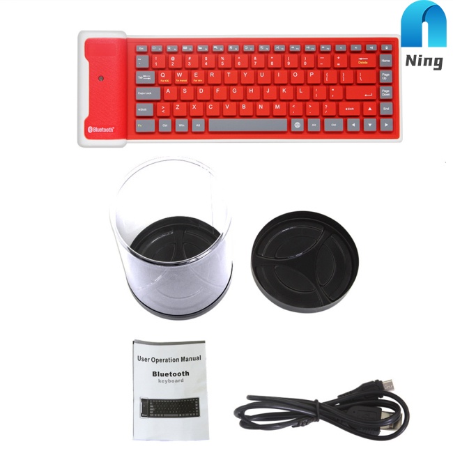 Bàn Phím Bluetooth Không Dây Bằng Silicon Mềm Có Thể Gập Lại Tương Thích Với Ios Android