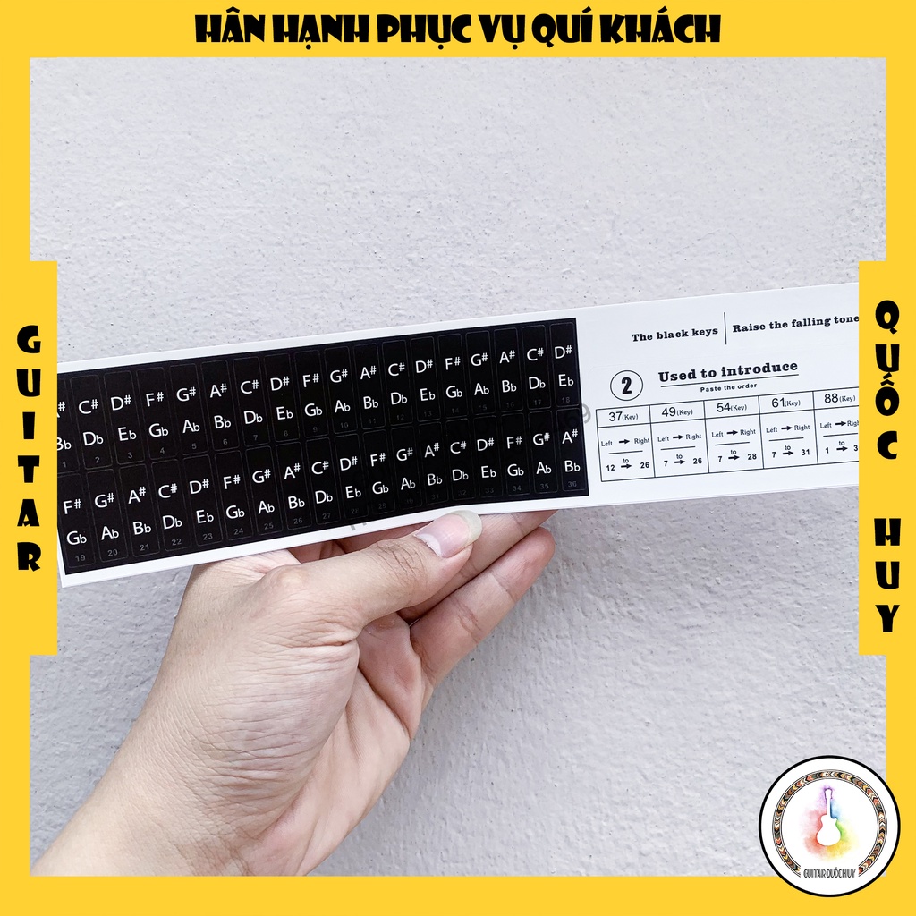 Miếng dán nốt nhạc đàn Piano, Organ - Piano Sticker - Decal Piano