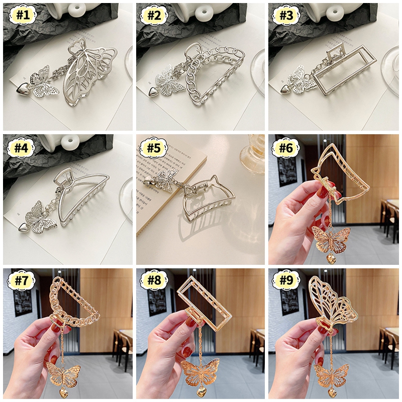 Kẹp tóc họa tiết bướm phong cách retro Hàn Quốc cho nữ